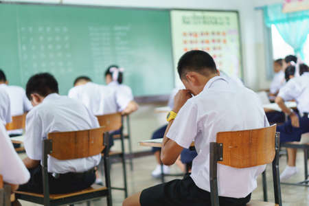 Group of Asian students in classroomのeditorial素材