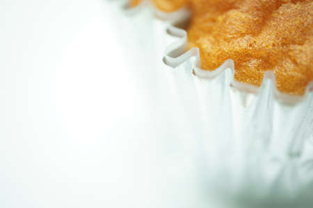 Macro photo of baking cup cake