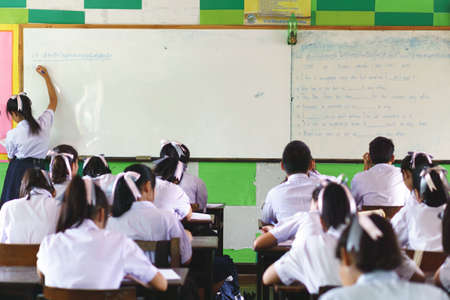 Group of Asian students in classroomのeditorial素材