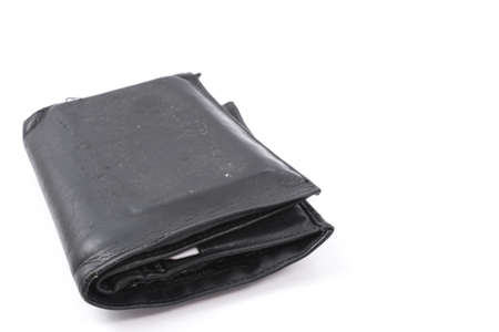 Old leather pouch isolated on white background