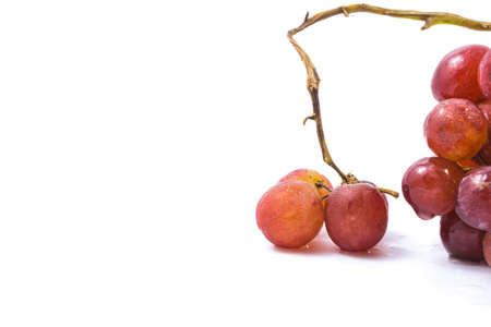Seedless grapes on white background