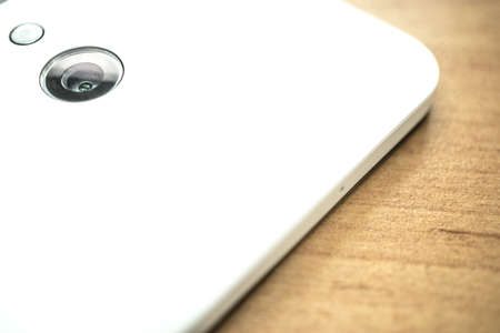 a close up picture of mobile phone cameraの写真素材