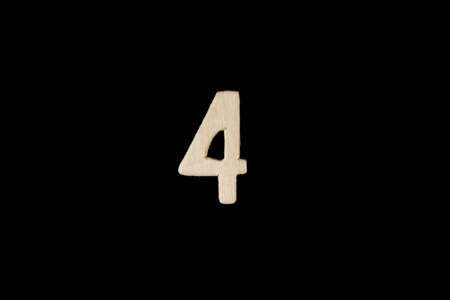 Wooden number zero on dark backgroundの写真素材
