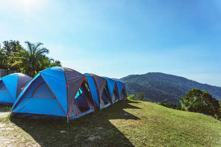 Camping Tent on Mountain in the northern part of Thailand