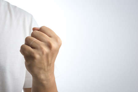 Wedding ring mark on a man handの写真素材