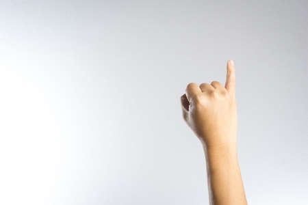 Promise hand sign, clenched a fist with little finger extendedの写真素材