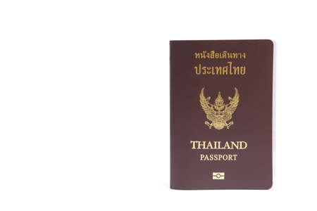 New Thailand passport on white backgroundのeditorial素材