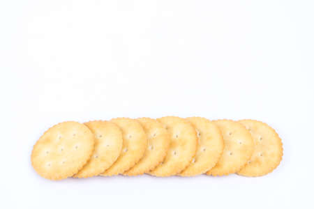 Round biscuit on white backgroundの写真素材