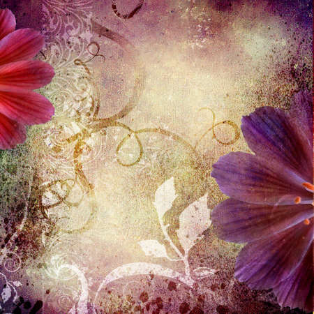 floral background in violet colorsの写真素材