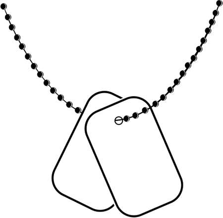 Vector illustration of contour dogtagsのイラスト素材
