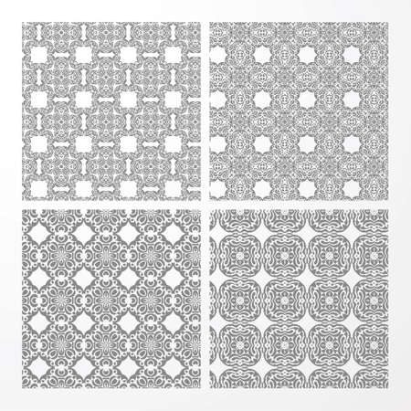 set monochrome geometrical seamless patterns.のイラスト素材