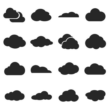 Cloud shapes vector set, cloud logo icons for cloud computing for web and appのイラスト素材