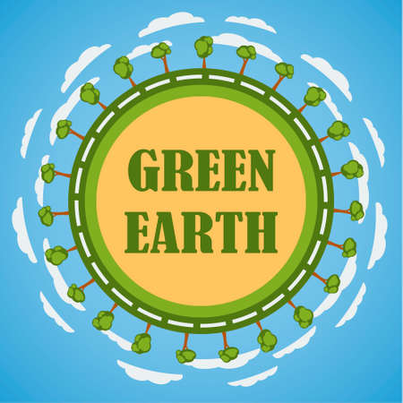 Green planet Earth concept. Template design.のイラスト素材