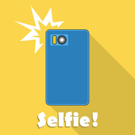 Taking selfie on smartphoneのイラスト素材