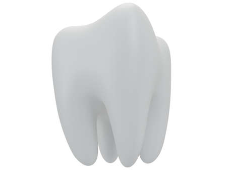 Tooth isolated on white background. 3D renderの写真素材