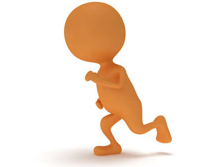 3d running man. Render isolated on white. Run, fitness concept.の写真素材