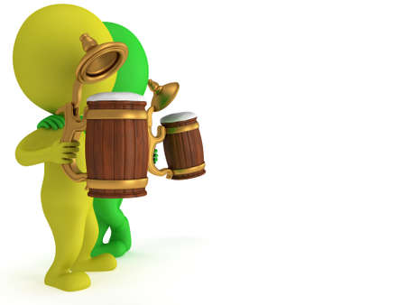 Friends and beer party. Friendly relationship social team. Beer, pub, octoberfest conceptの写真素材