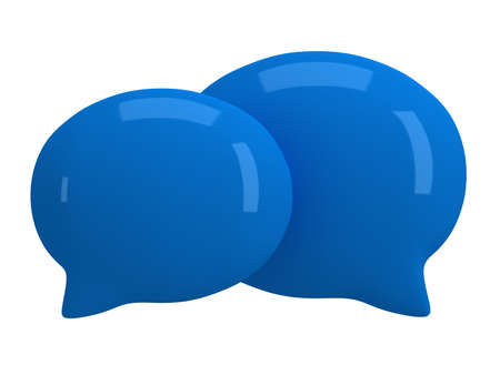 Two 3d blank speech bubbles isolated on white. Chat symbols, conference concept. Render