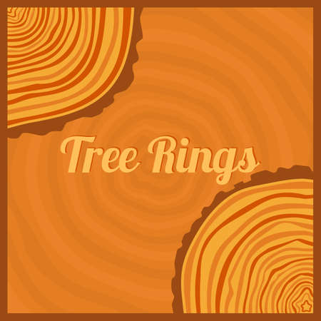 Tree rings. Saw cut tree trunk background vector.のイラスト素材