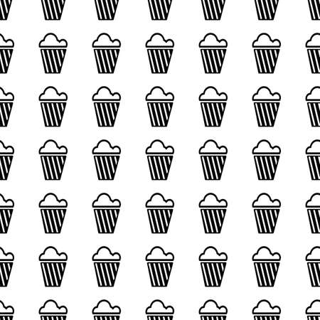 Vector seamless pattern. Tiling ornament. Endless texture.  Seamless monochrome background on white.のイラスト素材