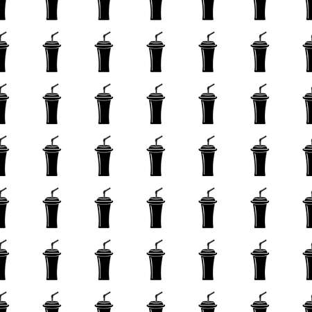 Vector seamless pattern. Tiling ornament. Endless texture.  Seamless monochrome background on white.のイラスト素材