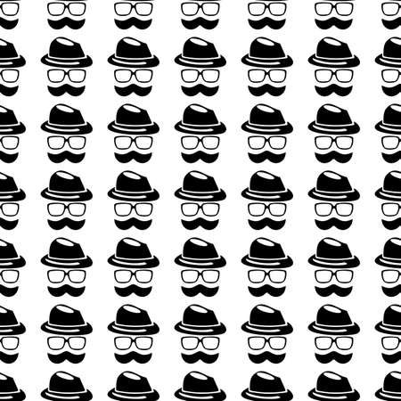 Vector seamless pattern. Tiling ornament. Endless texture.  Seamless monochrome background on white.のイラスト素材