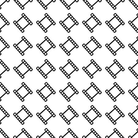 Film Frame vector icon seamless pattern, tiling ornament on white.のイラスト素材