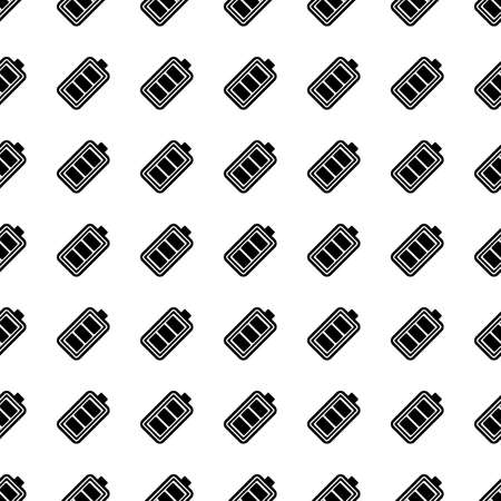 battery charging vector icon seamless pattern, tiling ornament on white.のイラスト素材