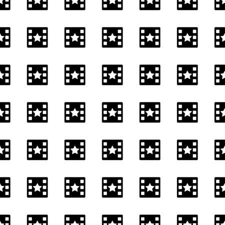 Film Frame vector icon seamless pattern, tiling ornament on white.のイラスト素材