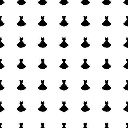 woman dress icon seamless pattern, tiling ornament on white.のイラスト素材