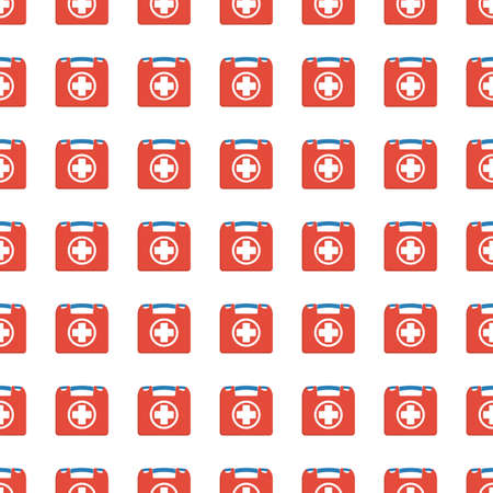 first aid icon seamless pattern, tiling ornament on white.のイラスト素材