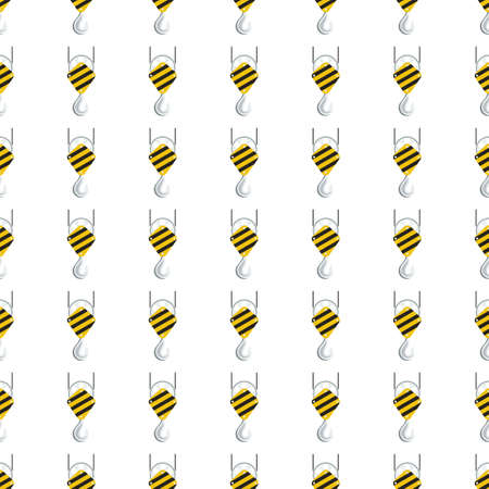 crane hook icon seamless pattern, tiling ornament on white.のイラスト素材