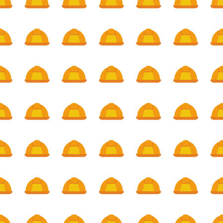 Hard Hat icon seamless pattern, tiling ornament on white.のイラスト素材