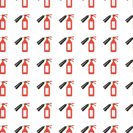 fire extinguisher icon seamless pattern, tiling ornament on white.のイラスト素材