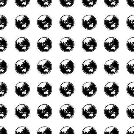 Earth icon seamless pattern, tiling ornament on white.のイラスト素材