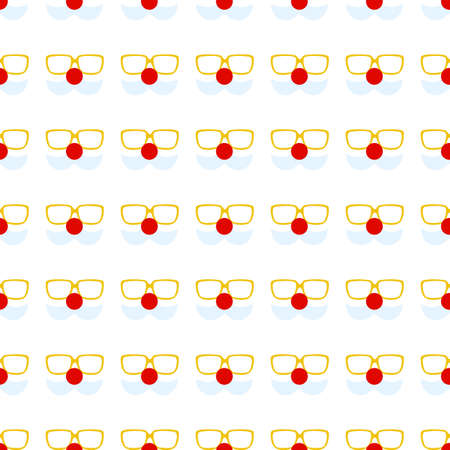 Disguise mask icon seamless pattern, tiling ornament on white.のイラスト素材