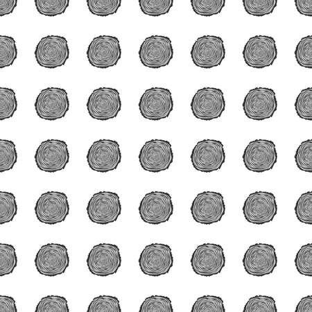 tree rings icon seamless pattern, tiling ornament on white.のイラスト素材