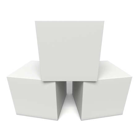 White boxes isolated on white background. Transportation concept