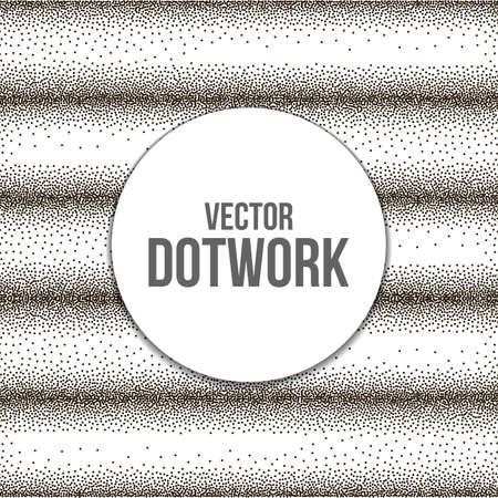 Gradient Background with Black Dots. Halftone Dotwork Engraving Backgroundのイラスト素材