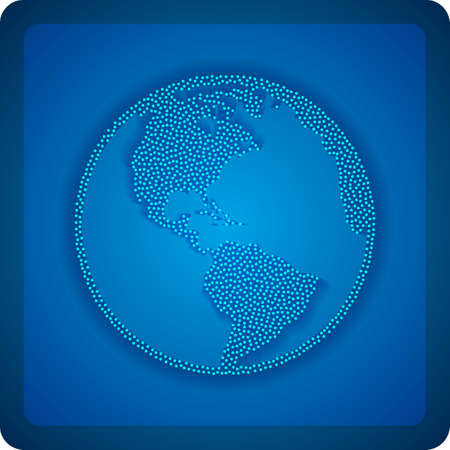 Earth planet globe web and mobile icon in dotwork design with long shadow. Vector.のイラスト素材