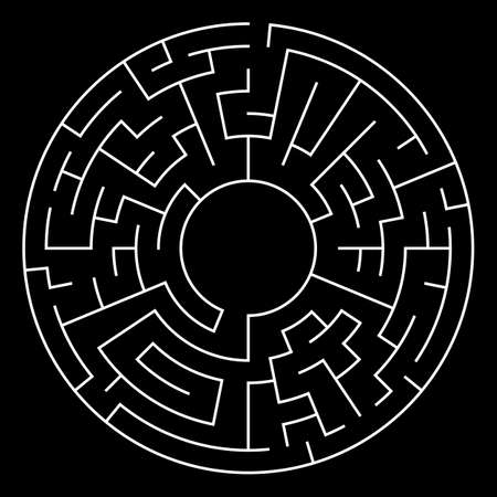 Circle Maze. Labyrinth with Entry and Exit. Find the Way Out Concept. Transportation. Logistics Abstract Background Concept. Transportation and Logistics Concept. Vector Illustration.のイラスト素材
