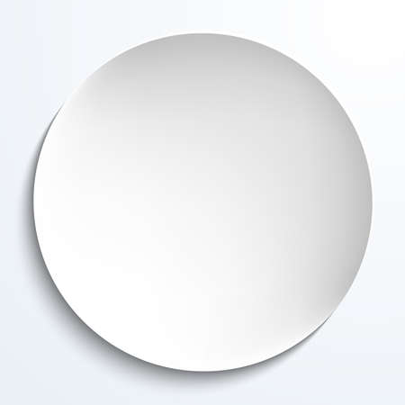 Empty white paper plate. Vector round plate Illustration on white background. Plate background for your design.のイラスト素材