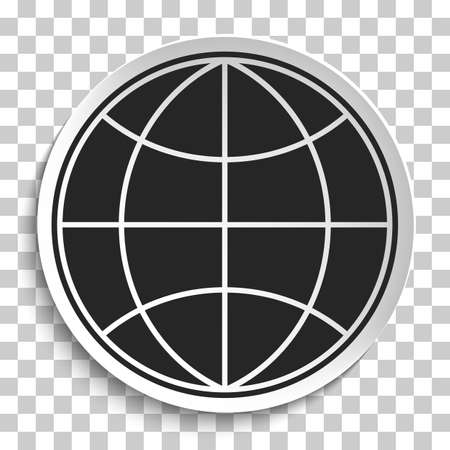 Earth Globe Icon on White Plate.のイラスト素材