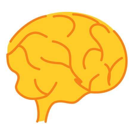 Think design with human brain isolated on white background.のイラスト素材