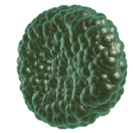 Green illness blood cell. 3d render isolated on white. Healthcare and medical concept.