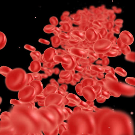 Red blood cell flowing