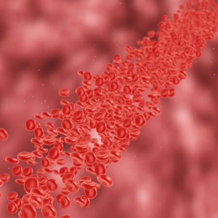Red blood cell flowing