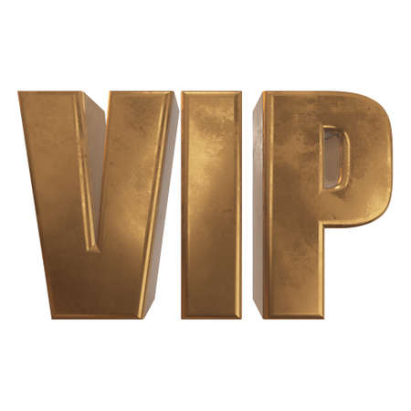 Golden word VIP on a white backgroundの写真素材