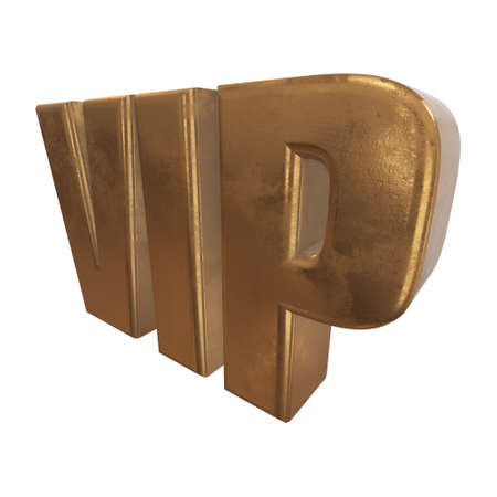 Golden word VIP on a white backgroundの写真素材