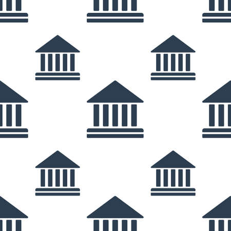 Court building vector icon seamless patternのイラスト素材